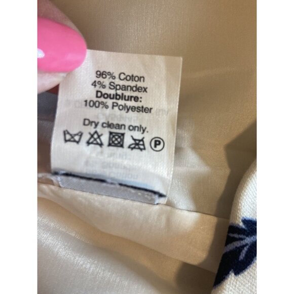 J Crew Skirt Size 6 Blue Floral Pencil Cotton Zip Up Office Preppy Party Casual - Picture 7 of 9